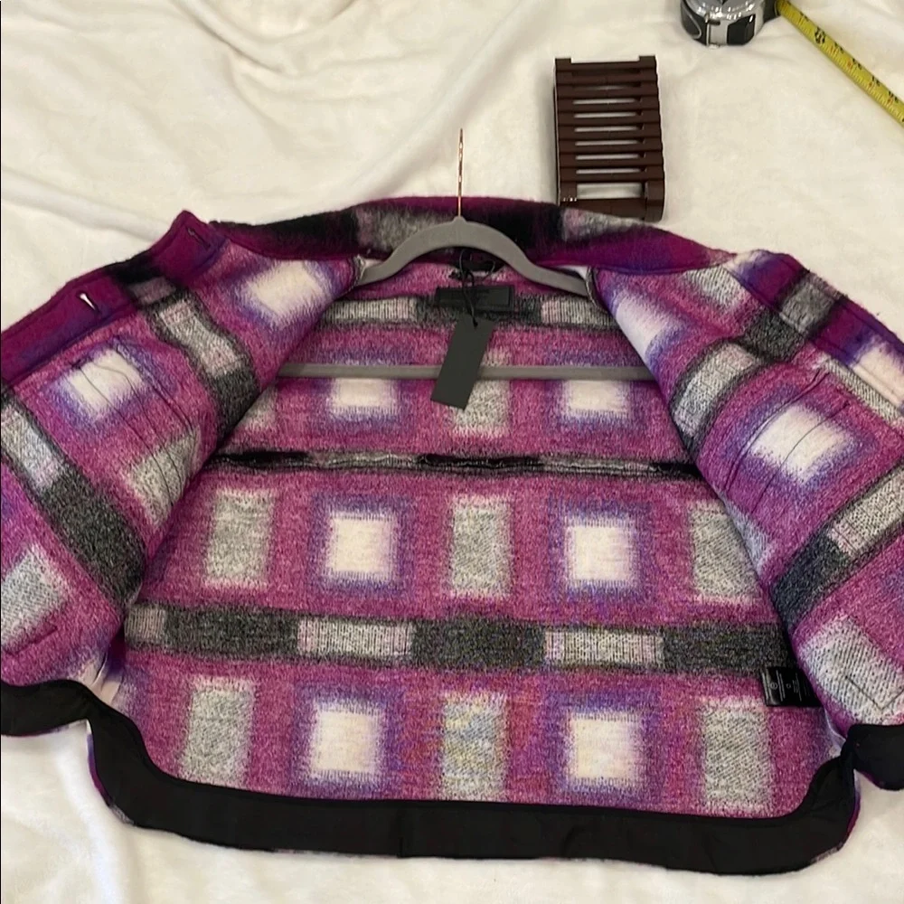 Blank NYC Stylish Plaid Jacket in Purple and Black nwot